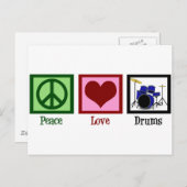 Peace Liebe Drums Postkarte (Vorne/Hinten)