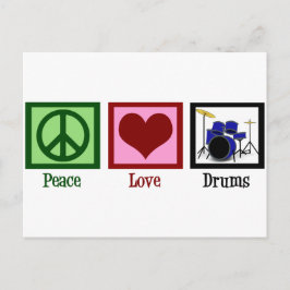 Peace Liebe Drums Postkarte