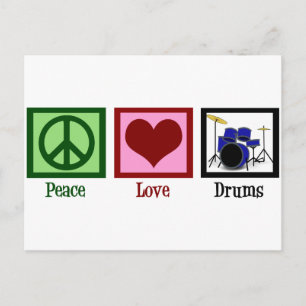Peace Liebe Drums Postkarte