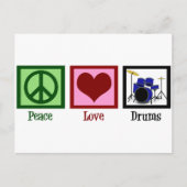 Peace Liebe Drums Postkarte (Vorderseite)