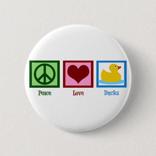 Peace Liebe Ducks Button (Vorderseite)