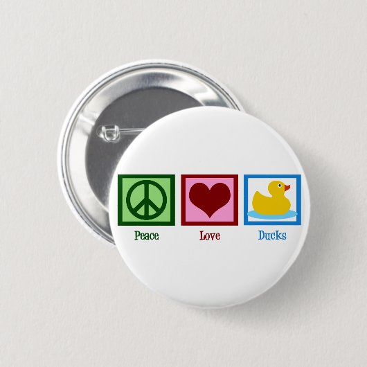Peace Liebe Ducks Button (Vorne & Hinten)