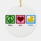 Peace Liebe Ducks Niedlich Duck Mascot Weihnachten Keramikornament (Vorne)