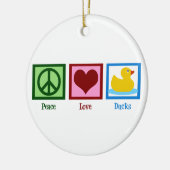 Peace Liebe Ducks Niedlich Duck Mascot Weihnachten Keramikornament (Links)