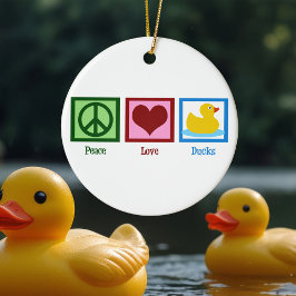 Peace Liebe Ducks Niedlich Duck Mascot Weihnachten Keramikornament
