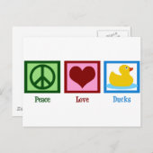 Peace Liebe Ducks Postkarte (Vorne/Hinten)