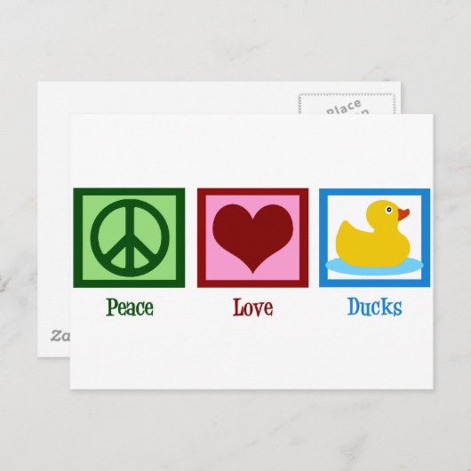 Peace Liebe Ducks Postkarte (Vorne/Hinten)