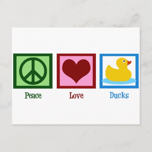 Peace Liebe Ducks Postkarte (Vorderseite)