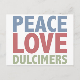 Peace Liebe Dulcimers Postkarte