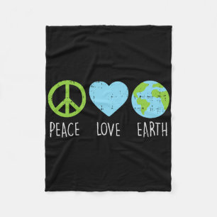 Peace Liebe Earth Cool Hippie Hippy Environmentali Fleecedecke