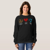 Peace Liebe Earth Cool Hippie Hippy Environmentali Sweatshirt (Vorne ganz)