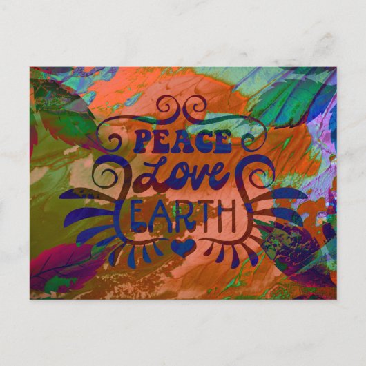 Peace Liebe Earth Holiday New Years Postkarte (Vorderseite)