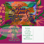 Peace Liebe Earth Holiday New Years Postkarte