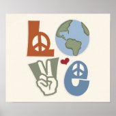 Peace Liebe Earth Poster Print (Vorne)