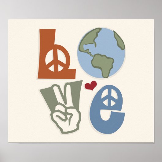 Peace Liebe Earth Poster Print (Vorne)