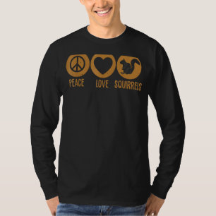 Peace Liebe Eichhörnchen Tiere Haustier Hund T-Shirt
