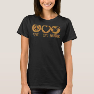 Peace Liebe Eichhörnchen Tiere Haustier Hund T-Shirt