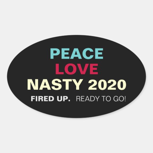 PEACE-LIEBE EKLIG 2020 Oval Campaign Stickers (Vorderseite)