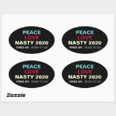 PEACE-LIEBE EKLIG 2020 Oval Campaign Stickers (Blatt)