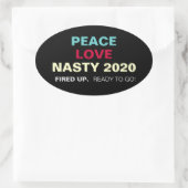 PEACE-LIEBE EKLIG 2020 Oval Campaign Stickers (Tasche)