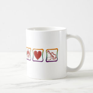 Peace Liebe Electric Guitars Regenbogenplätze Kaffeetasse