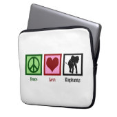 Peace Liebe Elephants Laptopschutzhülle (Vorderseite Links)