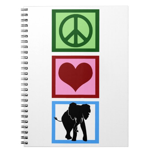 Peace Liebe Elephants Notizblock (Vorderseite)