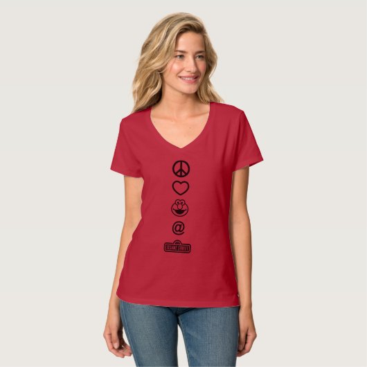 Peace Liebe Elmo T-Shirt (Vorderseite Vollansicht)