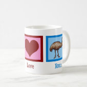 Peace Liebe Emu Kaffeetasse (VorderseiteRechts)