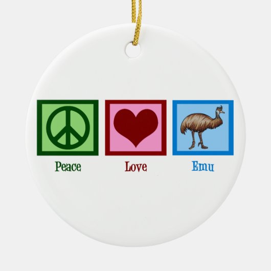 Peace Liebe Emu Keramik Ornament (Vorne)