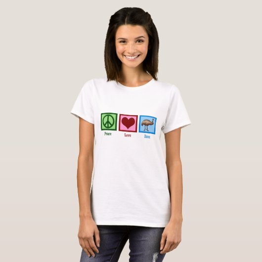 Peace Liebe Emu T-Shirt (Vorne ganz)