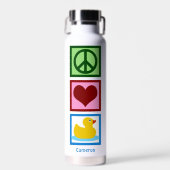Peace Liebe Encks Niedlich Personalisiert Duck Trinkflasche (Vorne)