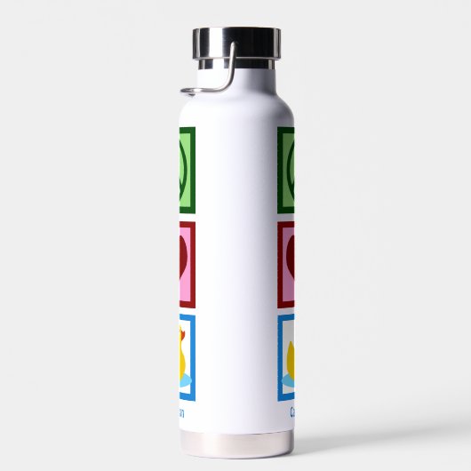 Peace Liebe Encks Niedlich Personalisiert Duck Trinkflasche (Rechts)