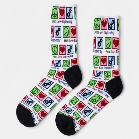 Peace Liebe Engineering Christmas Engineer Socken (Linkes Detail)