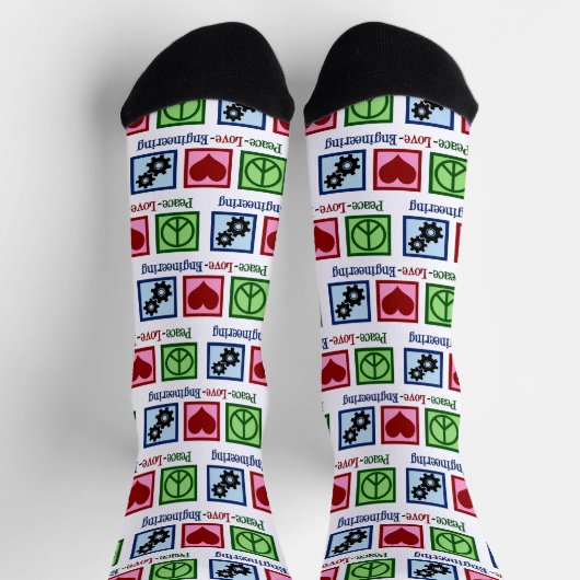 Peace Liebe Engineering Christmas Engineer Socken (Oben)