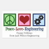 Peace Liebe Engineering Company Custom Christmas Rechteckiger Aufkleber (Vorderseite)
