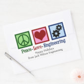 Peace Liebe Engineering Company Custom Christmas Rechteckiger Aufkleber (Umschlag)