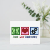 Peace Liebe Engineering Niedlich Engineer Postkarte (Stehend Vorderseite)