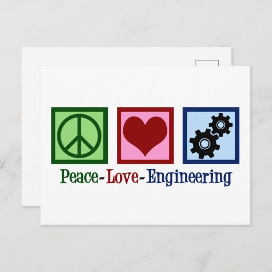 Peace Liebe Engineering Niedlich Engineer Postkarte (Vorne/Hinten)
