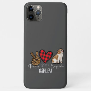Peace Liebe English Bulldog Karierter Niedlicher H Case-Mate iPhone Hülle
