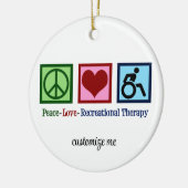 Peace Liebe Erholungstherapie Weihnachten Keramik Ornament (Links)