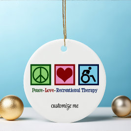 Peace Liebe Erholungstherapie Weihnachten Keramik Ornament