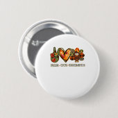 Peace Liebe Erntedank Gobble Türkei Erntedank Button (Vorne & Hinten)