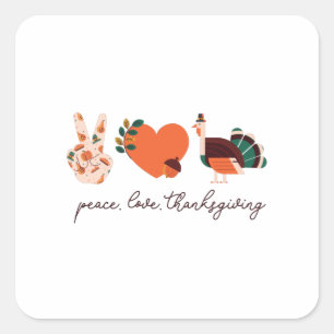 Peace Liebe Erntedank Türkei Geschenk Quadratischer Aufkleber
