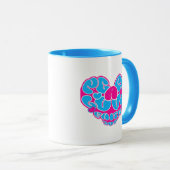 Peace Liebe Faith Joy Aqua Pink Heart Retro Tasse (VorderseiteRechts)