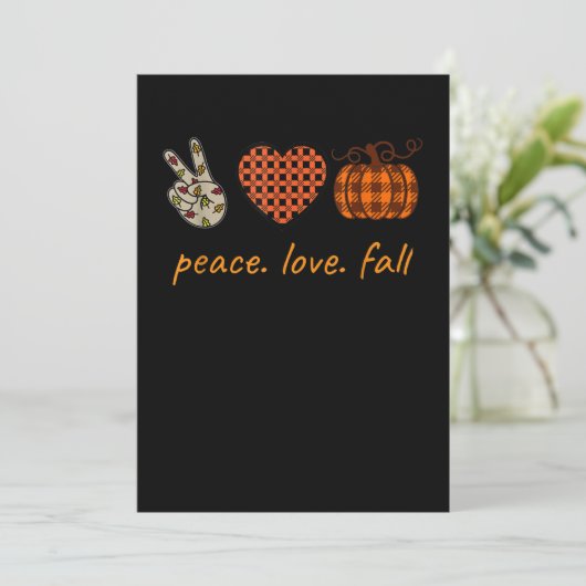 Peace Liebe Fall Erntedank Leopard Pumpkin Save The Date (Stehend Vorderseite)