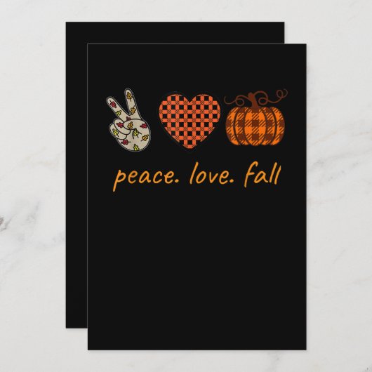 Peace Liebe Fall Erntedank Leopard Pumpkin Save The Date (Vorne/Hinten)
