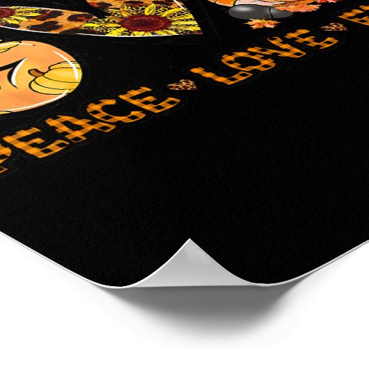 Peace Liebe Fall Fun Gnome Herbst Lover Pumpkins H Poster (Ecke)