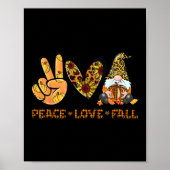 Peace Liebe Fall Fun Gnome Herbst Lover Pumpkins H Poster (Vorne)
