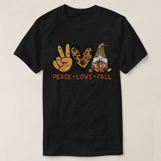 Peace Liebe Fall Funny Gnome Herbst Lover Pumpkins T-Shirt (Design vorne)